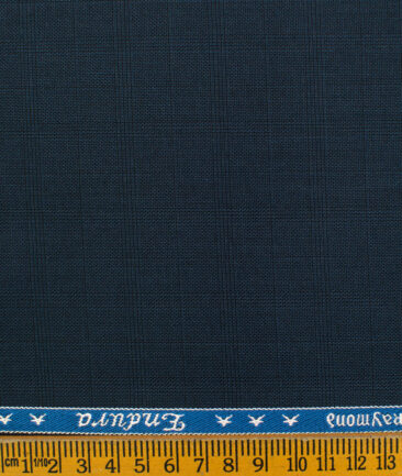 Raymond Men's Polyester Viscose Checks  Unstitched Suiting Fabric (Blue)