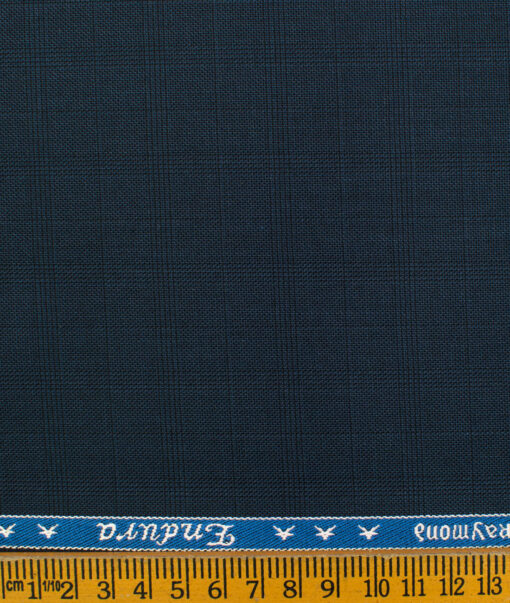 Raymond Men's Polyester Viscose Checks  Unstitched Suiting Fabric (Blue)