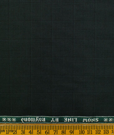 Raymond Men's Polyester Viscose Checks  Unstitched Suiting Fabric (Dark Green)