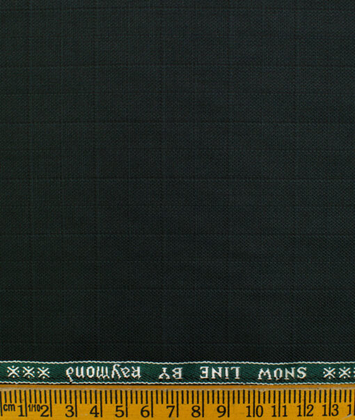 Raymond Men's Polyester Viscose Checks  Unstitched Suiting Fabric (Dark Green)
