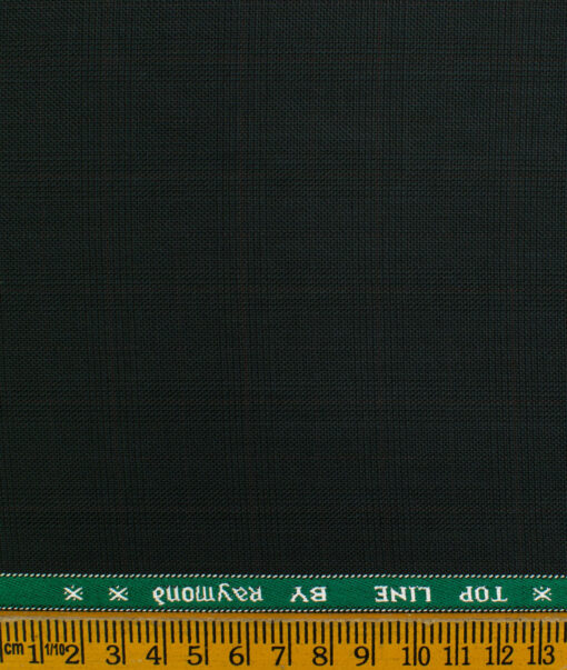 Raymond Men's Polyester Viscose Checks  Unstitched Suiting Fabric (Dark Sea Green)