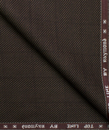 Raymond Men's Polyester Viscose Checks  Unstitched Suiting Fabric (Brown)