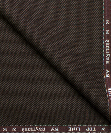 Raymond Men's Polyester Viscose Checks Unstitched Suiting Fabric (Brown)