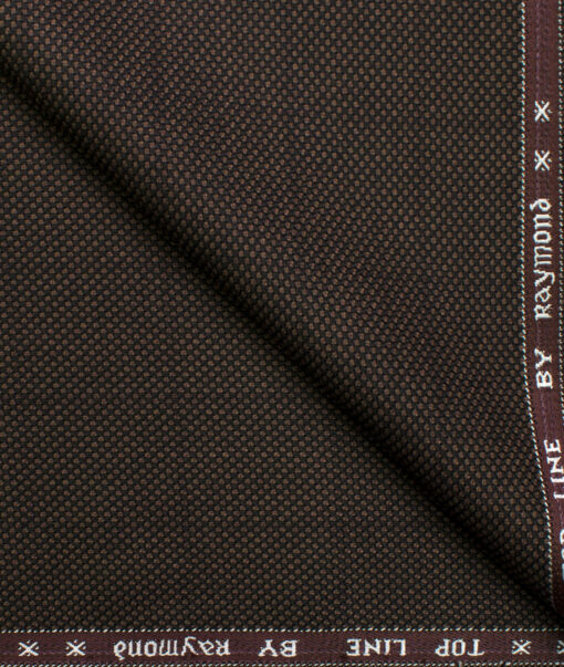 Raymond Men's Polyester Viscose Checks  Unstitched Suiting Fabric (Brown)