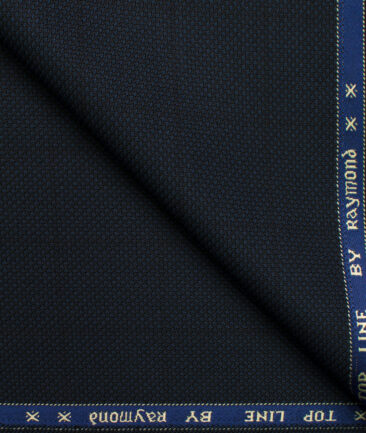 Raymond Men's Polyester Viscose Checks  Unstitched Suiting Fabric (Dark Blue)