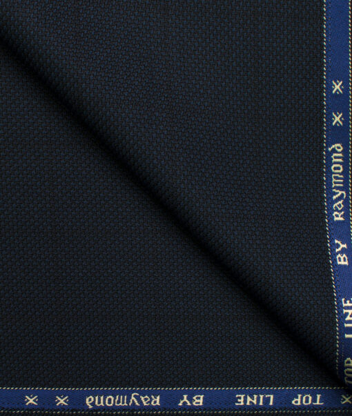 Raymond Men's Polyester Viscose Checks  Unstitched Suiting Fabric (Dark Blue)