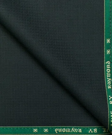 Raymond Men's Polyester Viscose Structured  Unstitched Suiting Fabric (Dark Green)