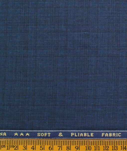 Raymond Men's Polyester Viscose Checks  Unstitched Suiting Fabric (Royal Blue)