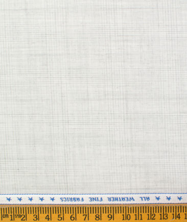 Raymond Men's Polyester Viscose Checks  Unstitched Suiting Fabric (Very Light Grey)