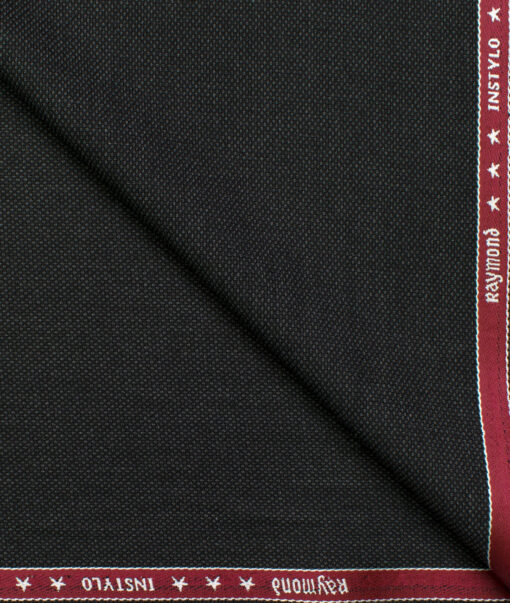 Raymond Men's Polyester Viscose Structured  Unstitched Suiting Fabric (Dark Grey)