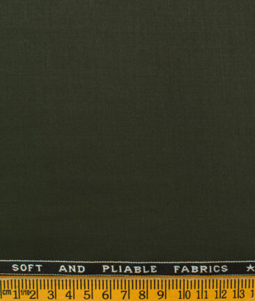 Raymond Men's Polyester Viscose Solids  Unstitched Suiting Fabric (Seaweed Green)
