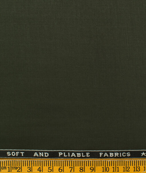Raymond Men's Polyester Viscose Solids  Unstitched Suiting Fabric (Seaweed Green)