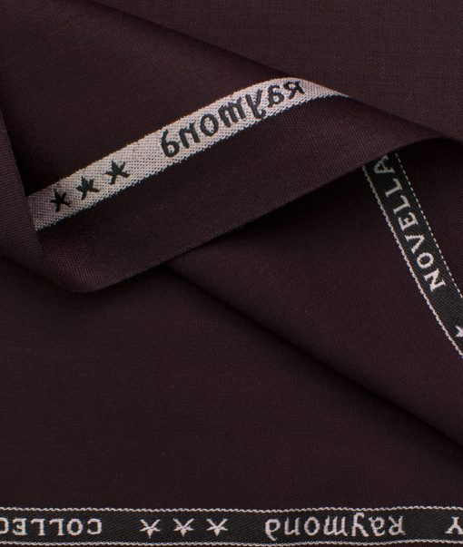 Raymond Men's Polyester Viscose Solids  Unstitched Suiting Fabric (Dark Wine)