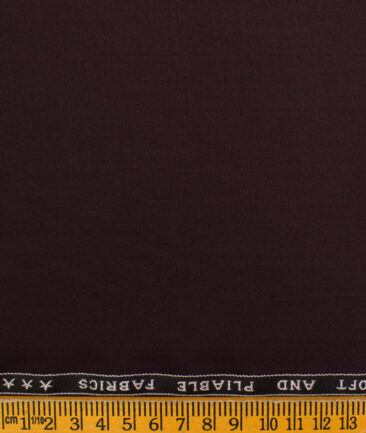 Raymond Men's Polyester Viscose Solids  Unstitched Suiting Fabric (Dark Wine)