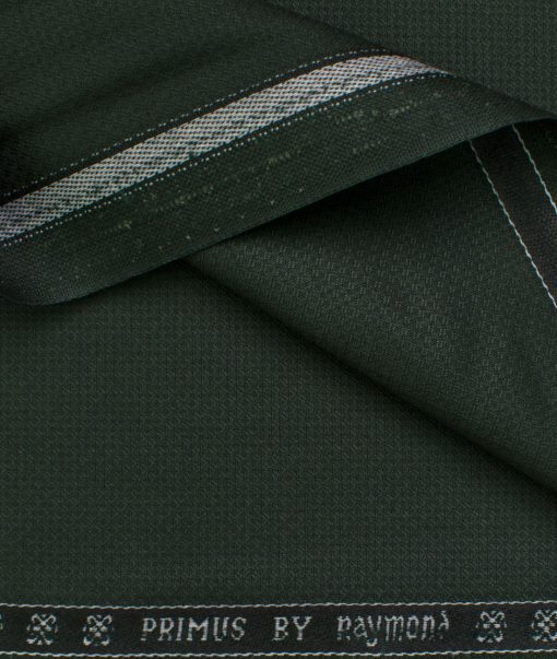 Raymond Men's Polyester Viscose Solids  Unstitched Suiting Fabric (Pine Green)