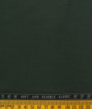 Raymond Men's Polyester Viscose Solids  Unstitched Suiting Fabric (Pine Green)