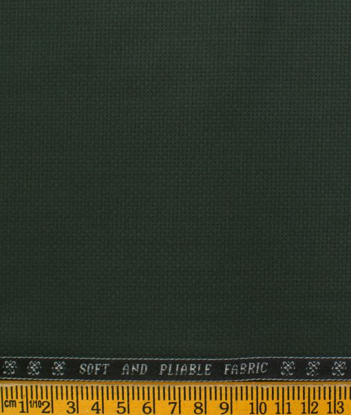 Raymond Men's Polyester Viscose Solids  Unstitched Suiting Fabric (Pine Green)