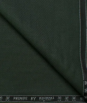 Raymond Men's Polyester Viscose Solids  Unstitched Suiting Fabric (Pine Green)