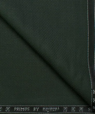 Raymond Men's Polyester Viscose Solids  Unstitched Suiting Fabric (Pine Green)