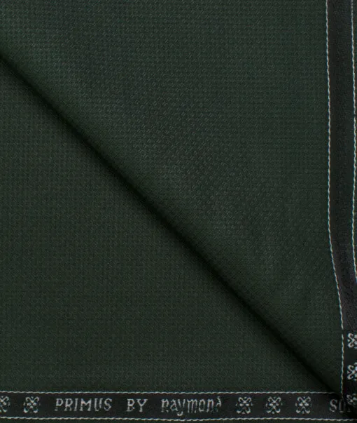 Raymond Men's Polyester Viscose Solids  Unstitched Suiting Fabric (Pine Green)