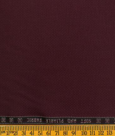 Raymond Men's Polyester Viscose Structured  Unstitched Suiting Fabric (Dark Wine)