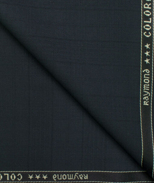 Raymond Men's Polyester Viscose Checks  Unstitched Suiting Fabric (Greenish Grey)