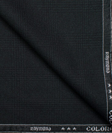 Raymond Men's Terry Rayon Checks  Unstitched Suiting Fabric (Blackish Sea Green)