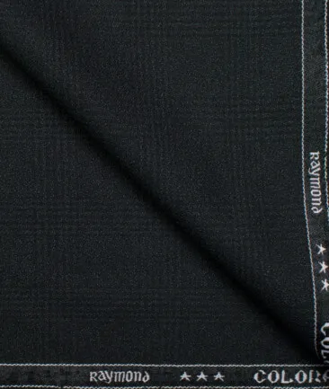 Raymond Men's Terry Rayon Checks  Unstitched Suiting Fabric (Blackish Sea Green)