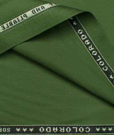 Raymond Men's Polyester Viscose Solids  Unstitched Suiting Fabric (Green)