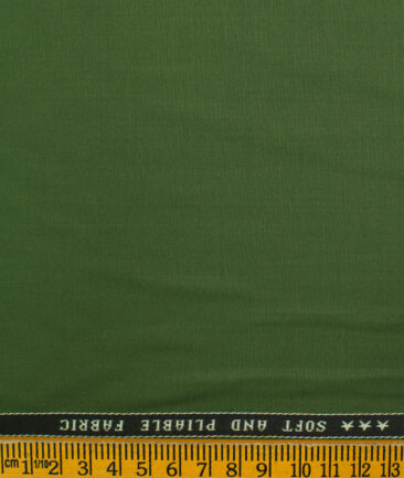Raymond Men's Polyester Viscose Solids  Unstitched Suiting Fabric (Green)