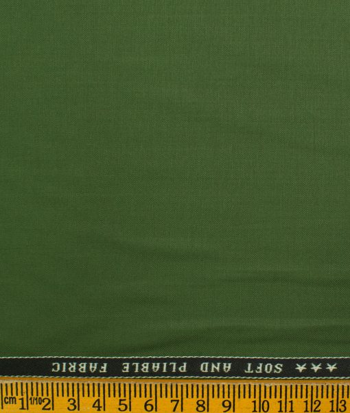 Raymond Men's Polyester Viscose Solids  Unstitched Suiting Fabric (Green)