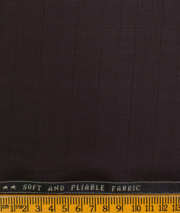 Raymond Men's Polyester Viscose Checks  Unstitched Suiting Fabric (Dark Brown)