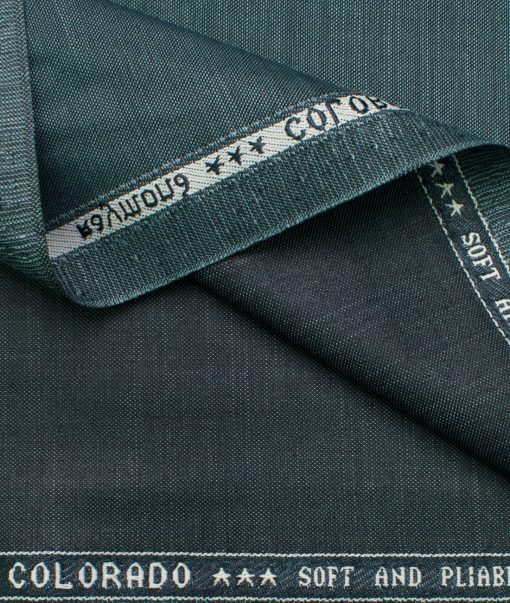 Raymond Men's Polyester Viscose Self Design  Unstitched Suiting Fabric (Ocean Blue)