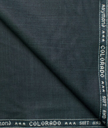 Raymond Men's Polyester Viscose Self Design  Unstitched Suiting Fabric (Ocean Blue)