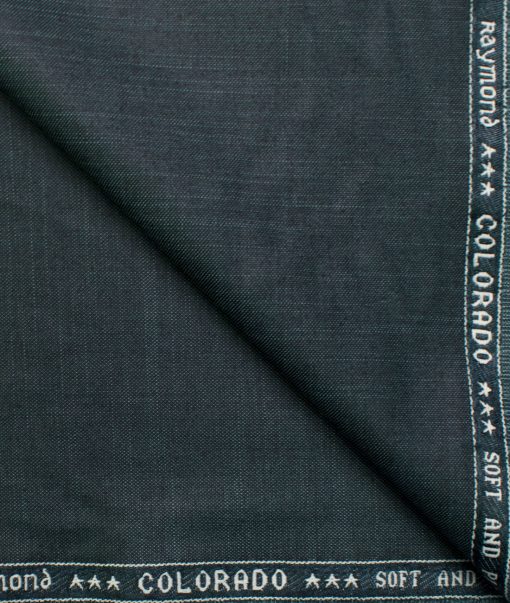 Raymond Men's Polyester Viscose Self Design  Unstitched Suiting Fabric (Ocean Blue)