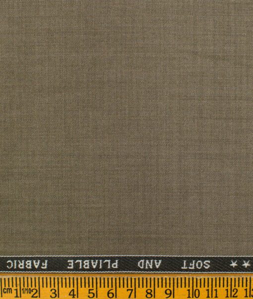 Raymond Men's Polyester Viscose Self Design  Unstitched Suiting Fabric (Brown)