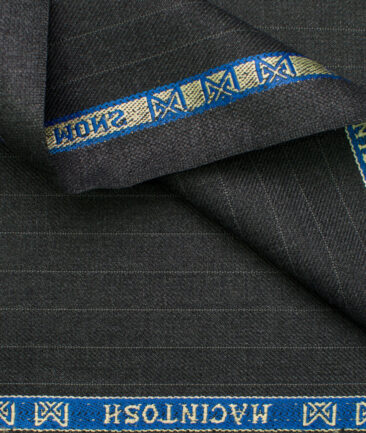 Raymond Men's Polyester Viscose Striped  Unstitched Suiting Fabric (Dark Grey)