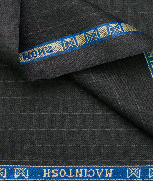 Raymond Men's Polyester Viscose Striped  Unstitched Suiting Fabric (Dark Grey)