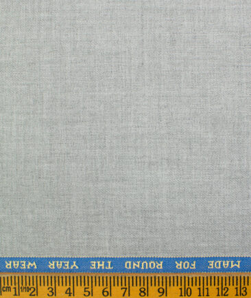Raymond Men's Polyester Viscose Self Design  Unstitched Suiting Fabric (Light Worsted Grey)