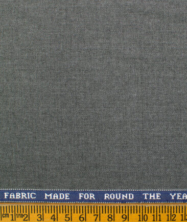 Raymond Men's Polyester Viscose Self Design  Unstitched Suiting Fabric (Medium Worsted Grey)