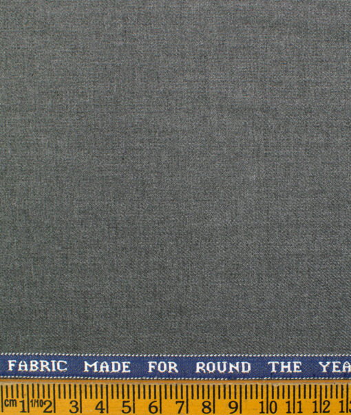 Raymond Men's Polyester Viscose Self Design  Unstitched Suiting Fabric (Medium Worsted Grey)