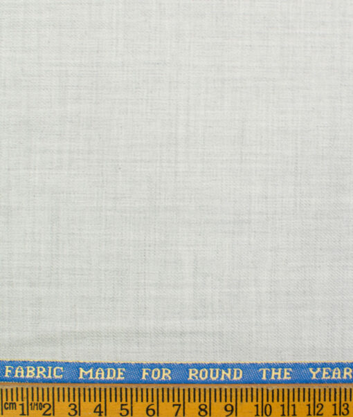 Raymond Men's Polyester Viscose Self Design  Unstitched Suiting Fabric (Very Light Grey)