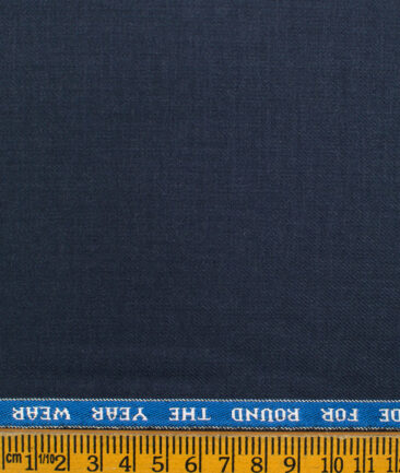 Raymond Men's Polyester Viscose Self Design  Unstitched Suiting Fabric (Dark Blue)