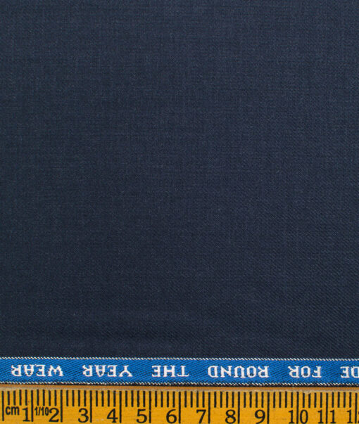 Raymond Men's Polyester Viscose Self Design  Unstitched Suiting Fabric (Dark Blue)