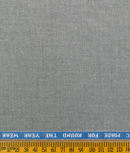Raymond Men's Polyester Viscose Self Design  Unstitched Suiting Fabric (Worsted Grey)