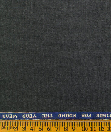 Raymond Men's Polyester Viscose Self Design  Unstitched Suiting Fabric (Dark Worsted Grey)