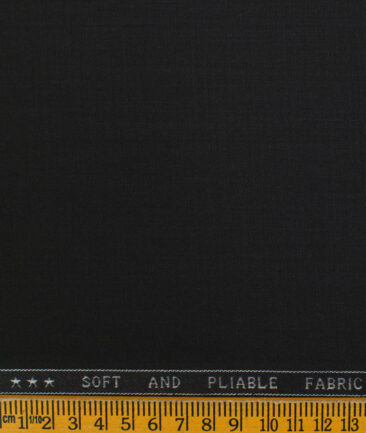 Raymond Men's Polyester Viscose Solids  Unstitched Suiting Fabric (Black)