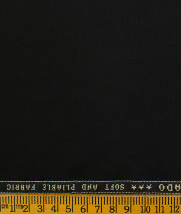 Raymond Men's Polyester Viscose Solids  Unstitched Suiting Fabric (Black)