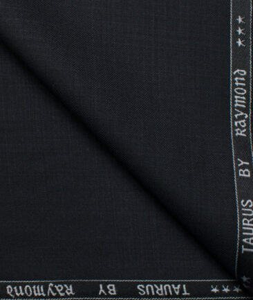 Raymond Men's Polyester Viscose Self Design  Unstitched Suiting Fabric (Dark Navy Blue)