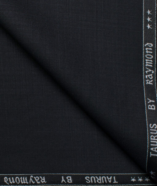 Raymond Men's Polyester Viscose Self Design  Unstitched Suiting Fabric (Dark Navy Blue)